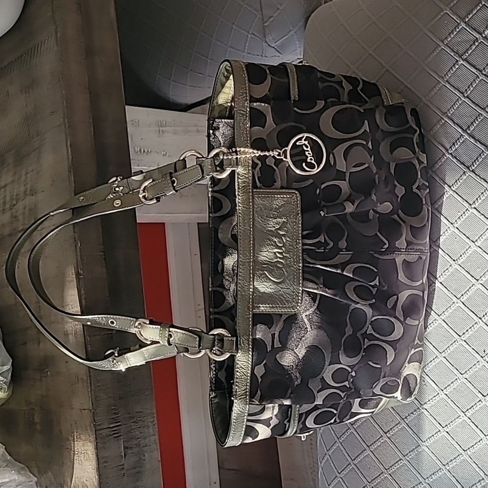 Coach Optic Signature Gallery Bag Purse Tote F13762 VINTAGE